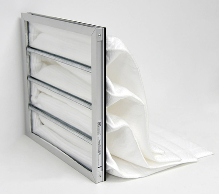 450Pa F7 HVAC Pocket Air Filter For Spray Booth Synthetic Fiber