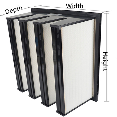 Mini Pleat HEPA V Bank Filter PP Frame For Hospital Clean Room