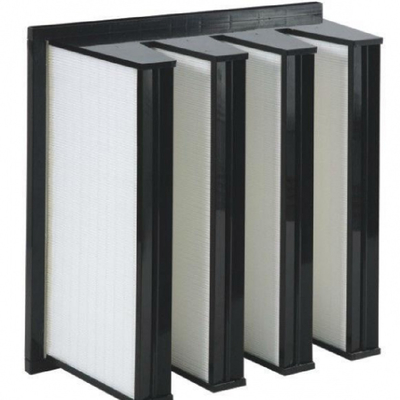 Glassfiber HEPA V Type Filter , Air Conditioning V Bank Air Filters