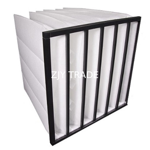 450Pa F7 HVAC Pocket Air Filter For Spray Booth Synthetic Fiber